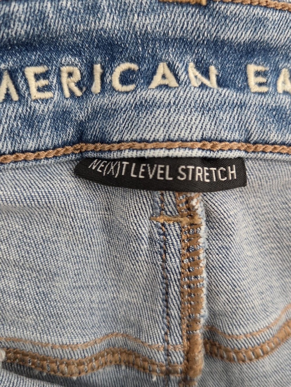 American Eagle Outfitters Light Blue Distressed Denim Cutoff Shorts - Picture 4 of 7